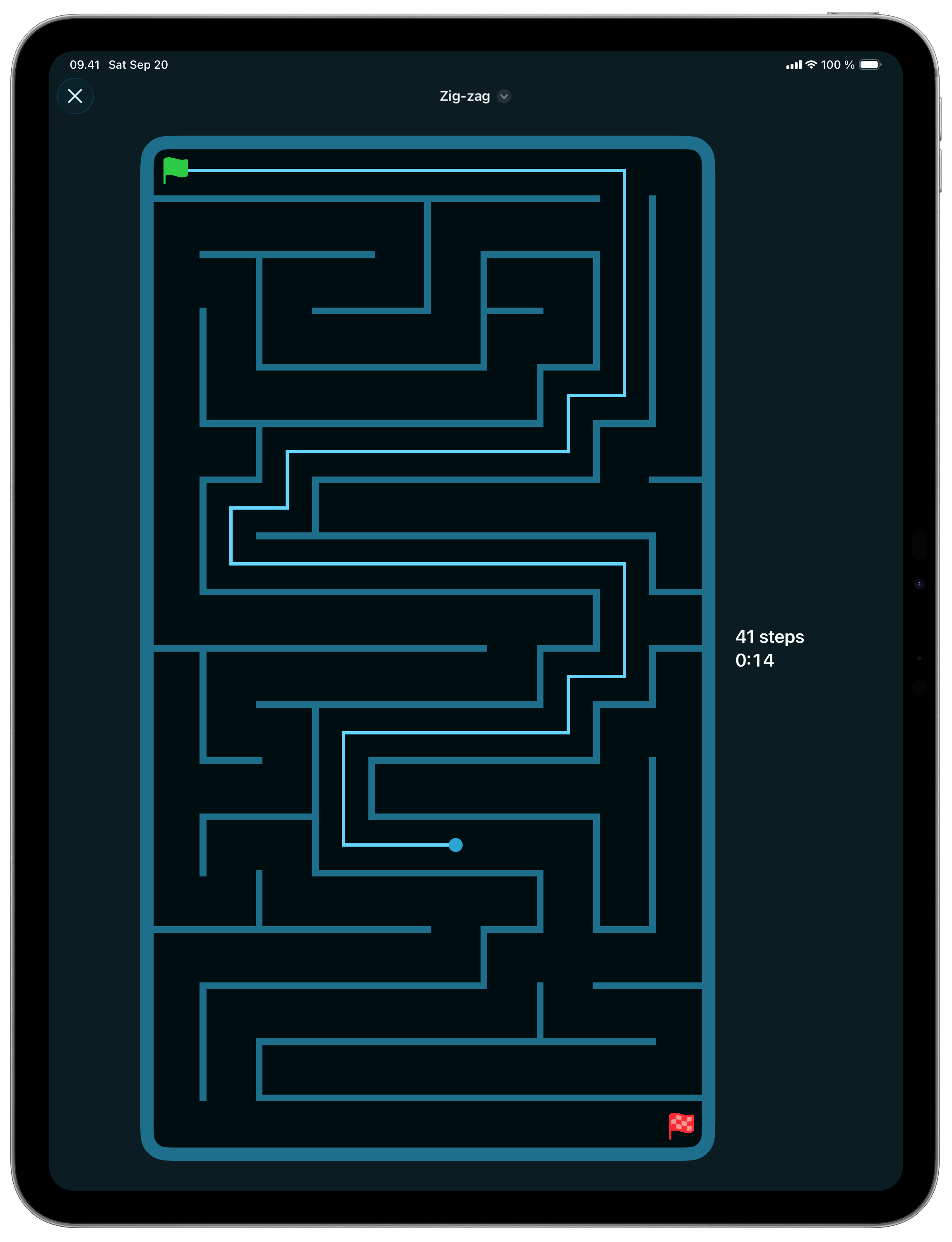 iPad screenshot dark mode, mazes running